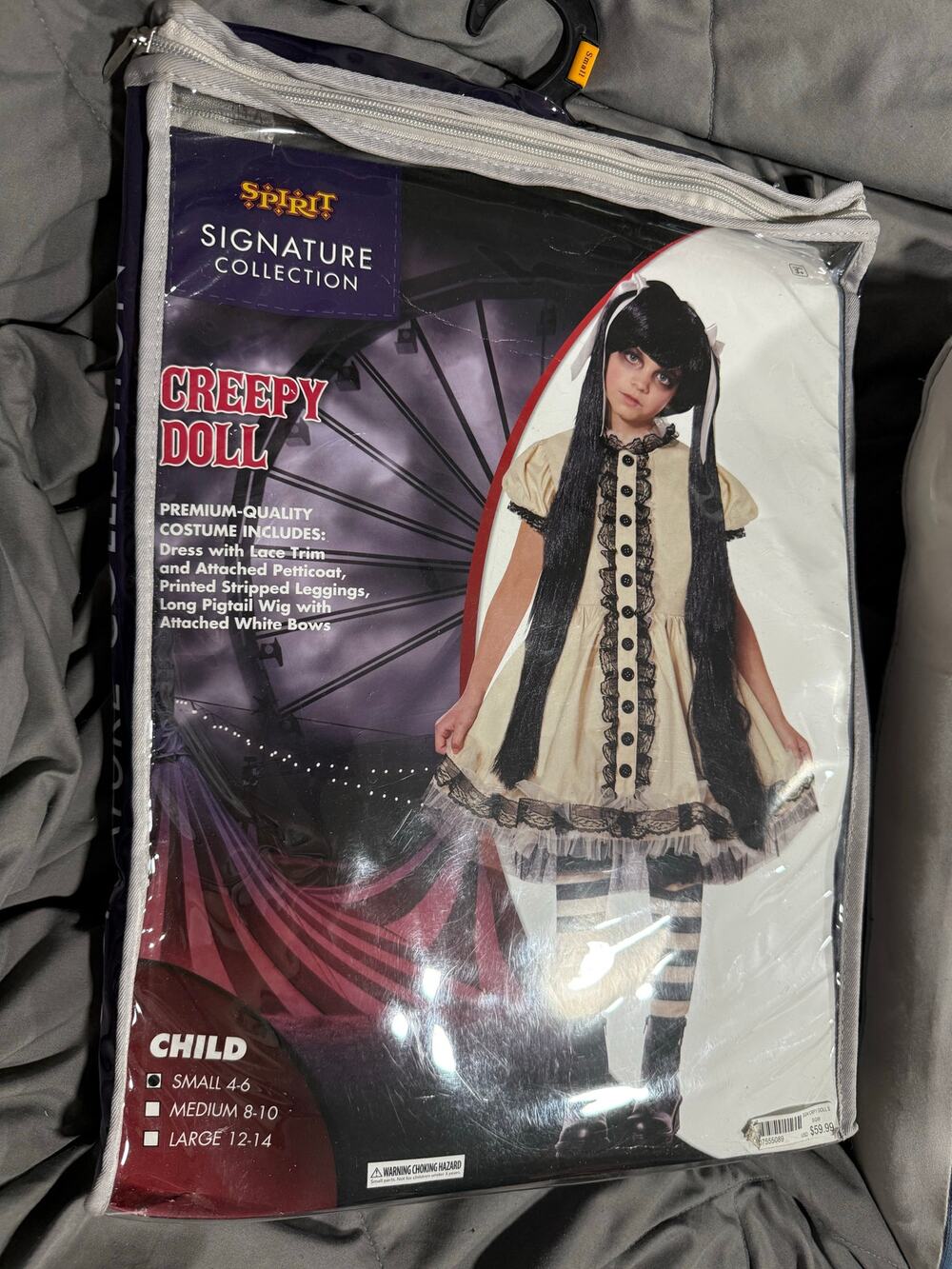 New Spirit Halloween Creepy Doll Costume Signature Girls Childrens Sz Small 4-6